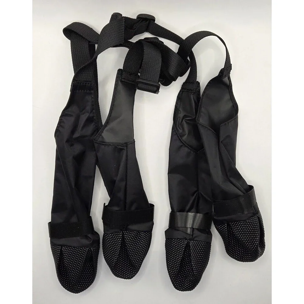 2 Sets of Waterproof Dog Suspender Boots or Dog Boot Leggings Small Black NWT